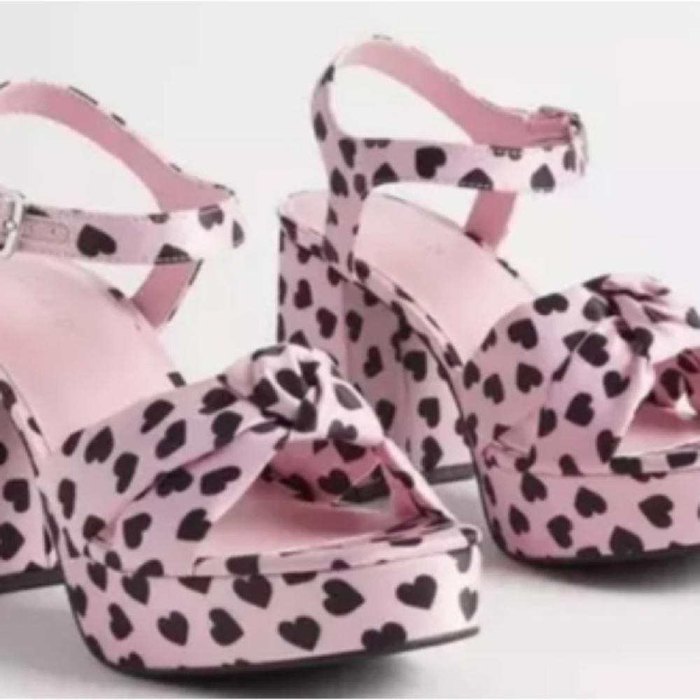 Torrid Pink Heart Platform Sandals